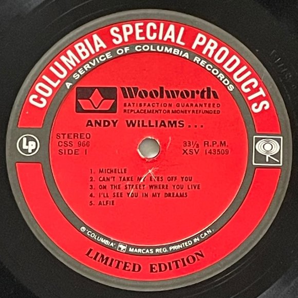 ANDY WILLIAMS Records ~ LONELY STREET + MY FAIR LADY & OTHER BROADWAY HITS + ... - Picture 14 of 15